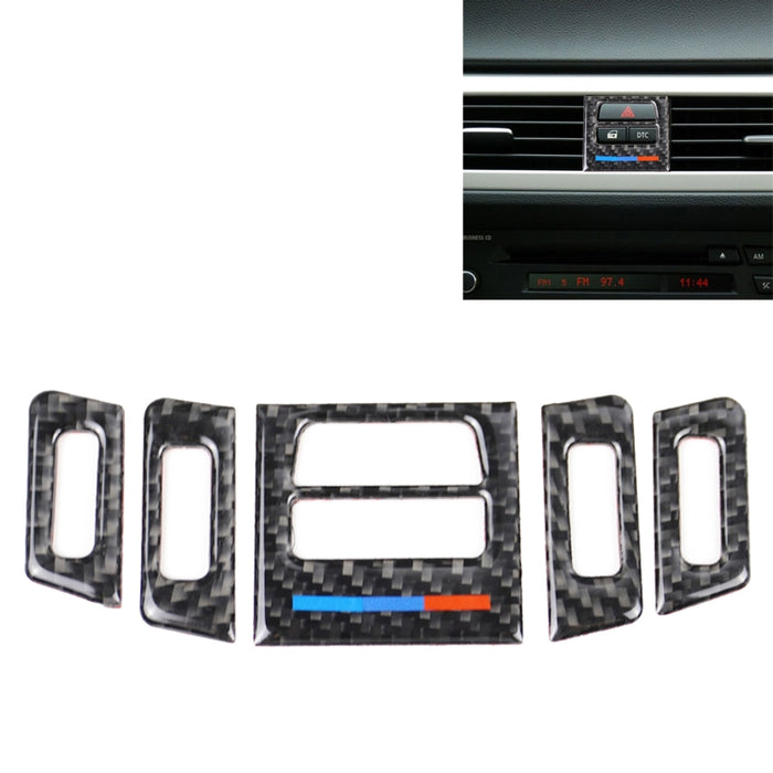 5 PCS Low Matching Carbon Fiber Car Air Outlet Decorative Sticker for BMW E90 / E92 / E93 2005-2012, Low Matching Air Outlet