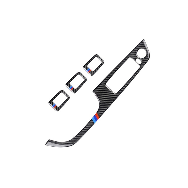 4 PCS Three Color Carbon Fiber Car Left Driving Lifting Panel Decorative Sticker without Folding for BMW E90 / 320i / 325i, Diameter: 37.8cm, without Folding,Diameter: 37.8cm(Three Color)