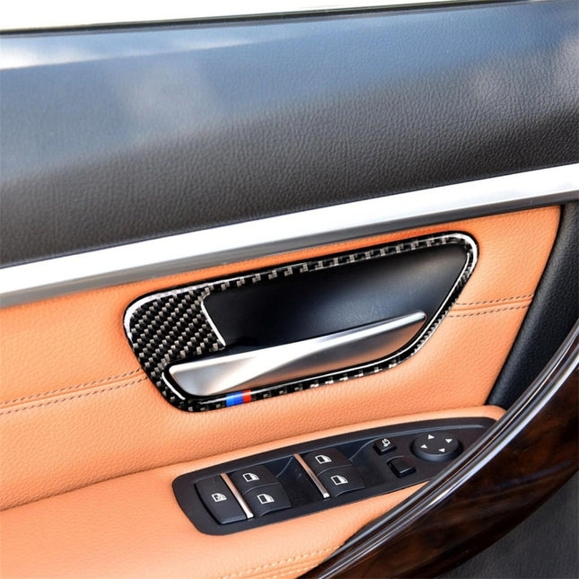Three Color Carbon Fiber Car Door Bowl Decorative Sticker for BMW F30 2013-2018 / F34 2013-2017, Door Bowl(Three Color), Door Bowl