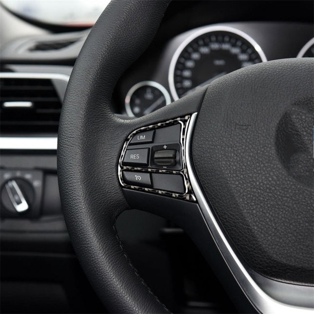 Carbon Fiber Car Steering Wheel Key Frame Decorative Sticker for BMW F20 2012-2018 / F21 2014-2018 / F30 / F34 2013-2018 / F32 2013-2018, Steering Wheel Key Frame, Steering Wheel Key Frame(Three Color)