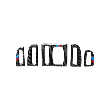 5 PCS Carbon Fiber Car Air Outlet Decorative Sticker for BMW 5 Series F10 2011-2017