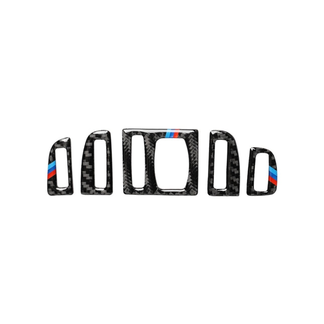 5 PCS Carbon Fiber Car Air Outlet Decorative Sticker for BMW 5 Series F10 2011-2017