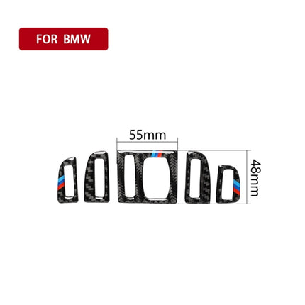 5 PCS Carbon Fiber Car Air Outlet Decorative Sticker for BMW 5 Series F10 2011-2017