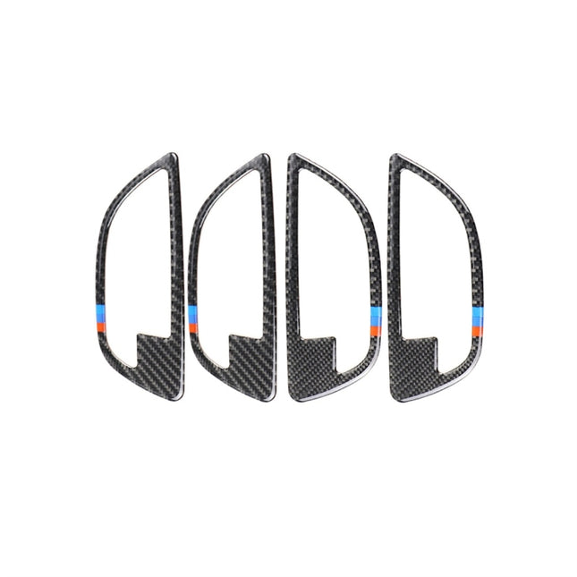4 PCS Carbon Fiber Car Door Handle Frame Decorative Sticker for BMW 5 Series F10 2011-2017, Door Handle Frame(Three Color), Door Handle Frame