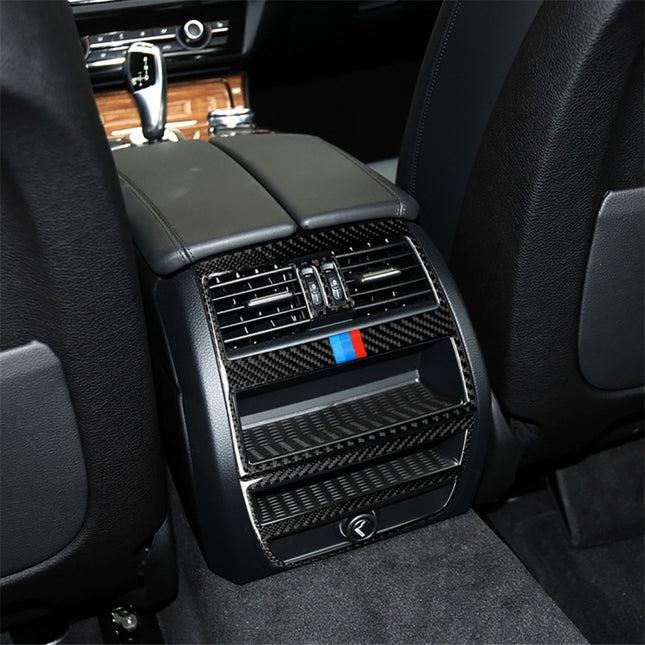 Three Color Carbon Fiber Car Rear Air Outlet Frame Decorative Sticker for BMW 5 Series F10 2011-2017, Rear Air Outlet Frame(Three Color), Rear Air Outlet Frame