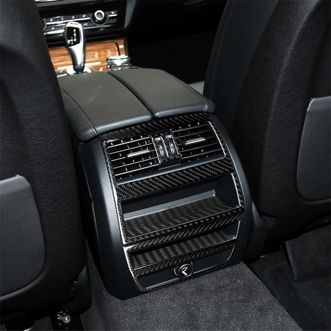 Three Color Carbon Fiber Car Rear Air Outlet Frame Decorative Sticker for BMW 5 Series F10 2011-2017, Rear Air Outlet Frame(Three Color), Rear Air Outlet Frame