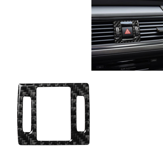 Car Carbon Fiber Warning Light Decorative Sticker for Audi A6 S6 C7 A7 S7 4G8 2012-2018, Left and Right Drive Universal, Warning Light