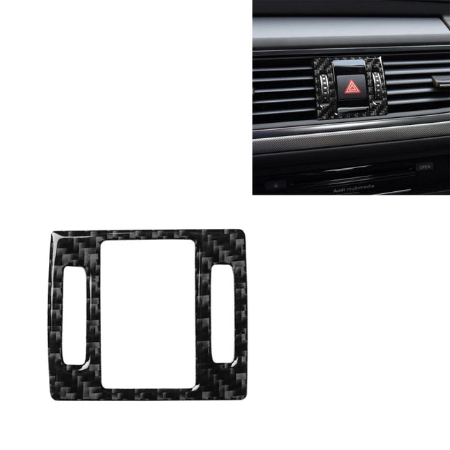 Car Carbon Fiber Warning Light Decorative Sticker for Audi A6 S6 C7 A7 S7 4G8 2012-2018, Left and Right Drive Universal, Warning Light