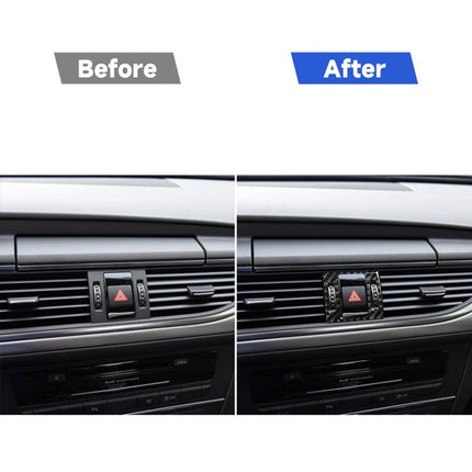 Car Carbon Fiber Warning Light Decorative Sticker for Audi A6 S6 C7 A7 S7 4G8 2012-2018, Left and Right Drive Universal, Warning Light