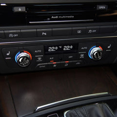 Car Carbon Fiber Air Conditioning Button Decorative Sticker for Audi A6 S6 C7 A7 S7 4G8 2012-2018, Left and Right Drive Universal