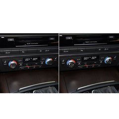 Car Carbon Fiber Air Conditioning Button Decorative Sticker for Audi A6 S6 C7 A7 S7 4G8 2012-2018, Left and Right Drive Universal