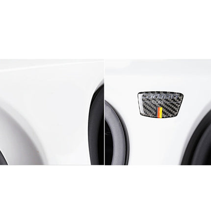 Car Carbon Fiber German Flag Pattern Doorpost Decorative Sticker for Audi TT, Left and Right Drive Universal