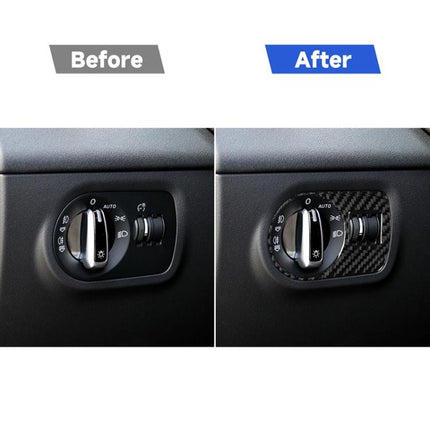 Car Carbon Fiber Headlight Switch Decorative Sticker for Audi TT 8n 8J MK123 TTRS 2008-2014, Left Drive, Headlight Switch , Left Drive