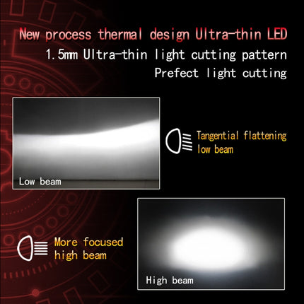 2 PCS P18 H7 DC11-30V 52W 6500K 6500LM Car LED Headlight Lamps, H7