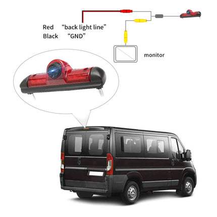 PZ460 Car Waterproof HD High Position Brake Light View Camera for Fiat / Citroen / Peugeot, PZ460