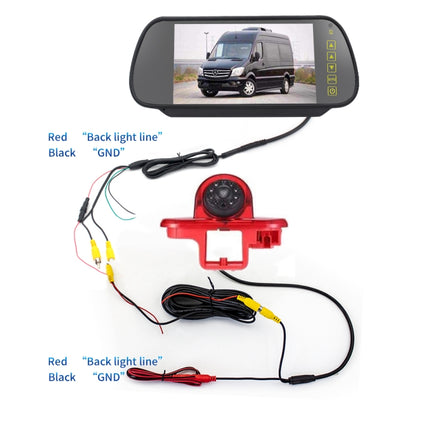 PZ464 Car Waterproof Brake Light View Camera + 7 inch Rearview Monitor for Renault / Vauxhall, PZ464 + 7 inch Rearview Monitor