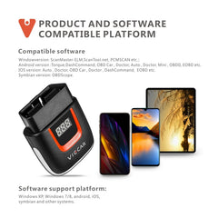 Viecar VP002 Car Mini OBD Fault Detector V1.5 WiFi Diagnostic Tool, VP002
