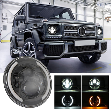 7 inch H4 / H13 DC 9V-30V 3000LM 3000K-6000K 25W Car Round Shape LED Headlight Lamps for Jeep Wrangler, with Angel Eye, For Jeep Wrangler, For Jeep Wrangler (Blue Light)