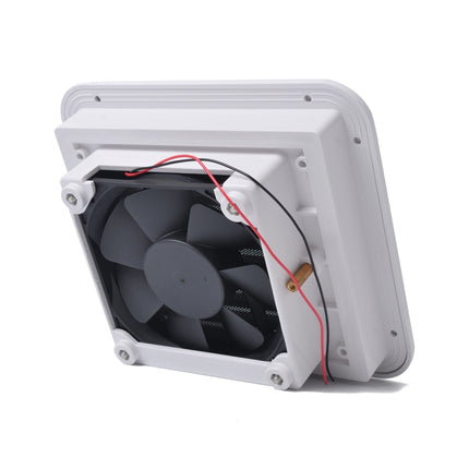 12V White Air Vent with Fan RV Trailer Caravan Gale Side Air Ventilation, A0672-02