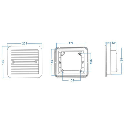 12V White Air Vent with Fan RV Trailer Caravan Mute Side Air Ventilation, A0672-01
