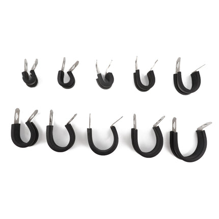 10 PCS Car Rubber Cushion Pipe Clamps Stainless Steel Clamps, Size: 11/8 inch (35mm), Size: 11/8 inch (35mm)