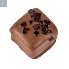 Caffe Latte Fudge - coffee flavoured fudge in milk chocolate with dark flakes 19g