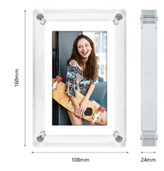 Acrylic Digital Photo Frame 5 Inch – Portable Vertical Display with IPS Screen & 4GB Memory