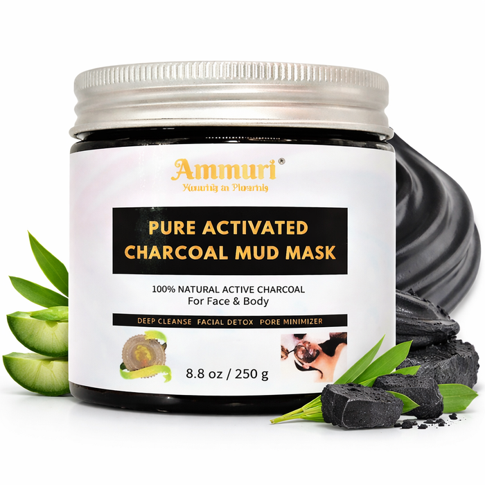 Ammuri Activated Charcoal Mud Mask | Deep Cleansing for Oily & Congested Skin