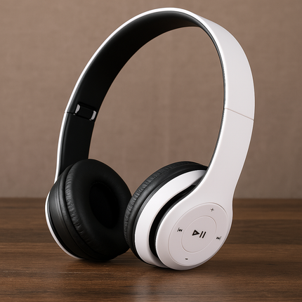 P47 Wireless Bluetooth Headphones – Handsfree Noise Cancelling Over-Ear Headset with Mic, Stereo Sound, Foldable Earphones Compatible with iPhone, Samsung S22, Huawei & More