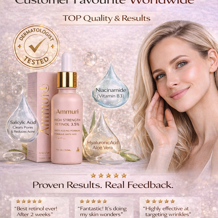 Retinol 3.5% Anti-Ageing Serum for Wrinkles & Skin Firming | Ammuri