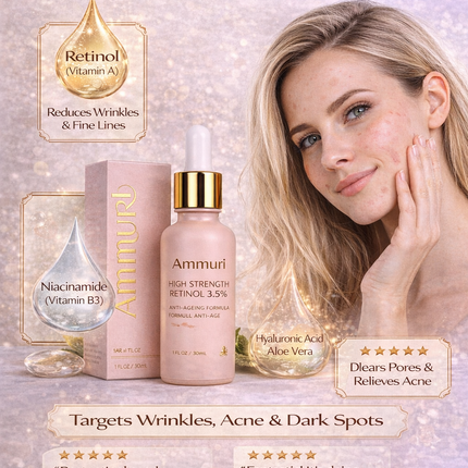 Retinol 3.5% Anti-Ageing Serum for Wrinkles & Skin Firming | Ammuri