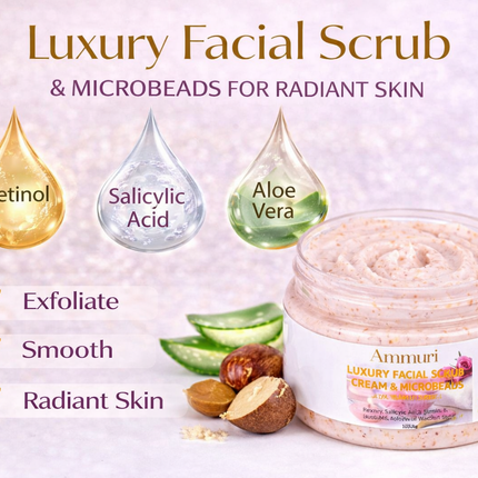 Retinol Facial Scrub & Exfoliating Cream for Smooth Skin | Ammuri