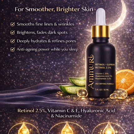 Retinol Supreme 2.5% Serum for Anti-Ageing & Age-Defying Skin | Ammuri