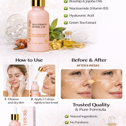 Retinol 3.5% Anti-Ageing Serum for Wrinkles & Skin Firming | Ammuri