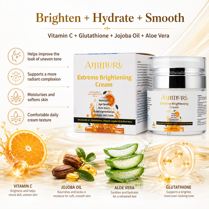 Ammuri Skincare Brightening Cream with Vitamin C & Glutathione