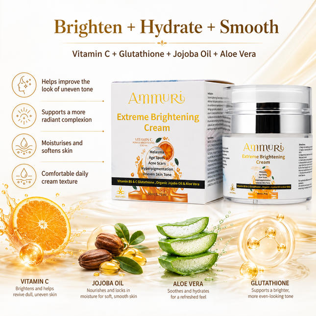 Ammuri Skincare Brightening Cream with Vitamin C & Glutathione