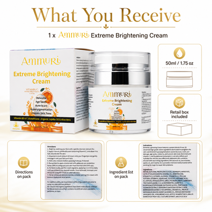 Ammuri Skincare Brightening Cream with Vitamin C & Glutathione