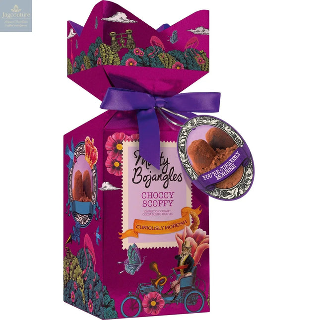 Choccy Scoffy tip top carton of chocolatey flavoured cocoa dusted truffles