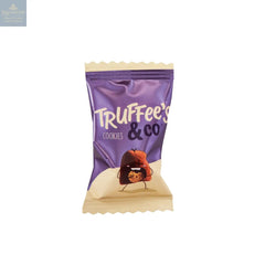 Cookies - cocoa dusted flavoured French truffles in purple flow wrap. approx 400pcs