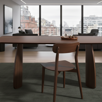Walnut Dining Table with Curved Legs