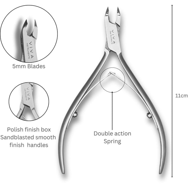 Cuticle Nipper - 5mm Double Spring