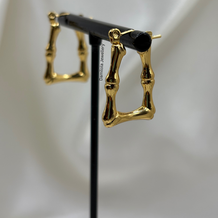 Gold ‘Tara’ Triangle Bamboo Hoops