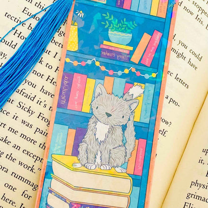 Cat Bookmark- Handmade Holographic Bookmark