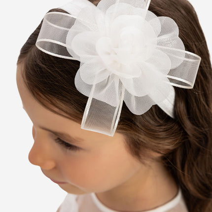 DRESS & Fleur Baby Girls Dress with Tulle Skirt in White