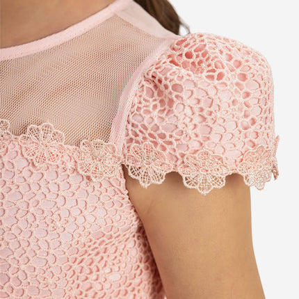 DRESS & Fleur Baby Girls Dress with Tulle Skirt in Pink