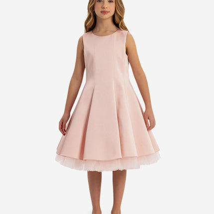 DRESS & Fleur Girls Dress with Removable Cape in Pink