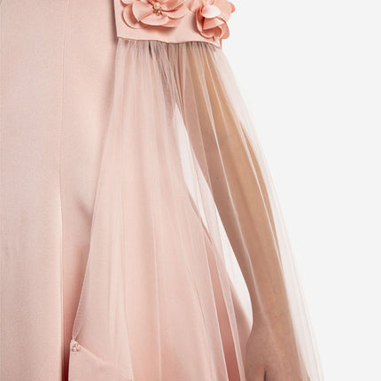 DRESS & Fleur Girls Dress with Removable Cape in Pink