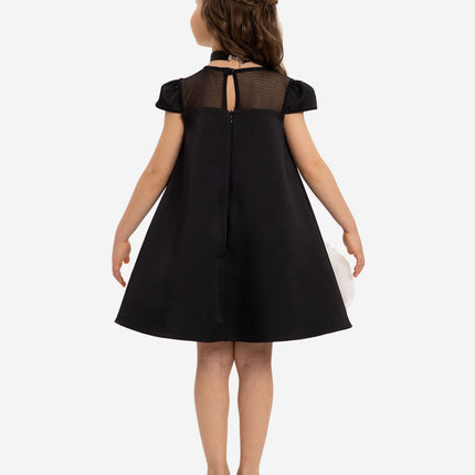 DRESS & Fleur Girls Dress with Flower Choker in Black