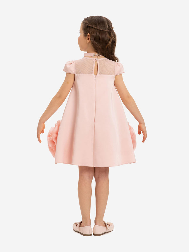 DRESS & Fleur Girls Dress with Flower Choker in Pink