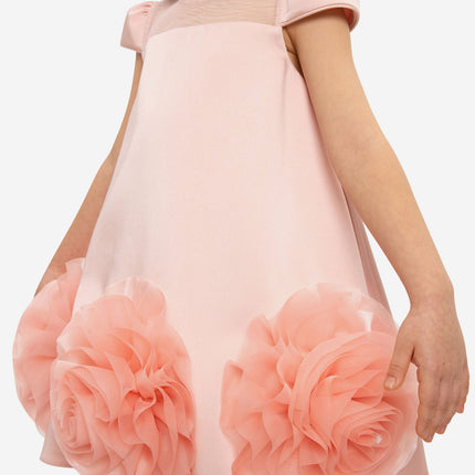 DRESS & Fleur Girls Dress with Flower Choker in Pink